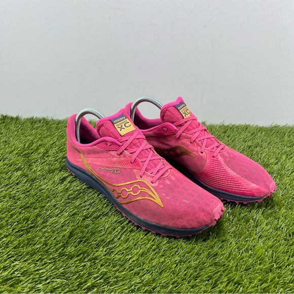 Saucony Kilkenny XC 9 Cross Country Shoes Mens 9 Pink Lace Up Low Top - Picture 1 of 10